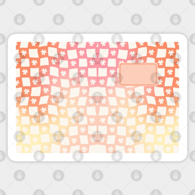 Back to School Gradient Floral Checkerboard Sticker by JuneNostalgia